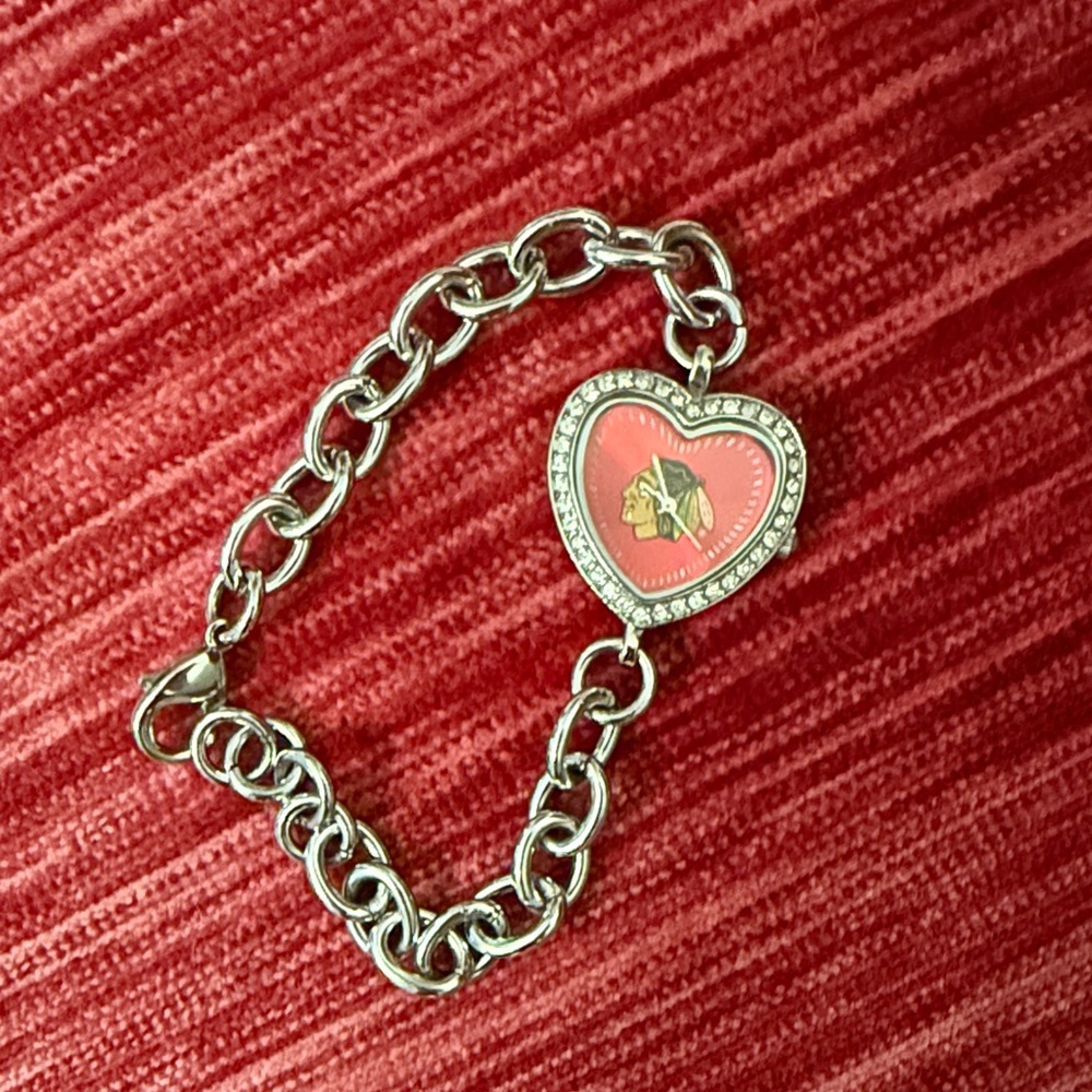 Game Time Red and Silver Heart Watch - Picture 2 of 5